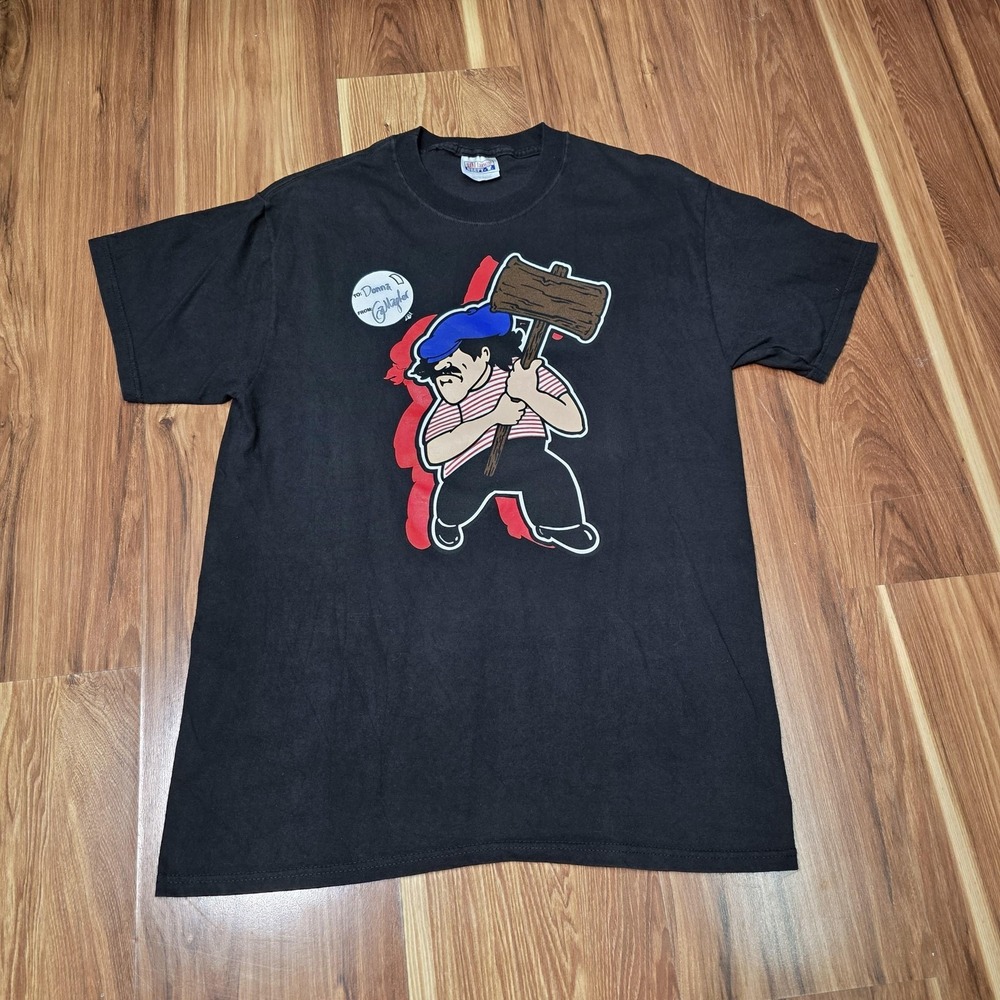 Vintage Gallagher Shirt Mens Medium Black Hanes Beefy-T Watermelon Comedy 90s